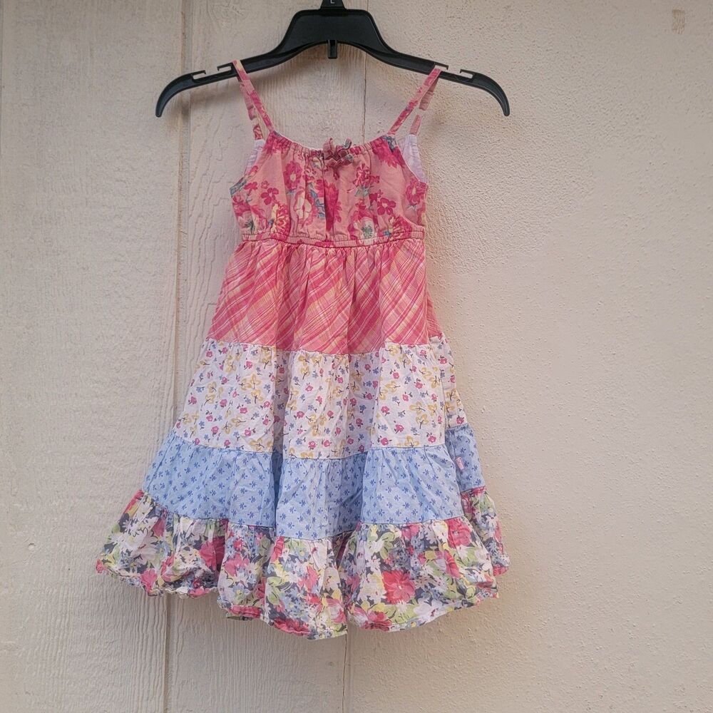 cutey couture floral multi print girls dress sz 2-3years